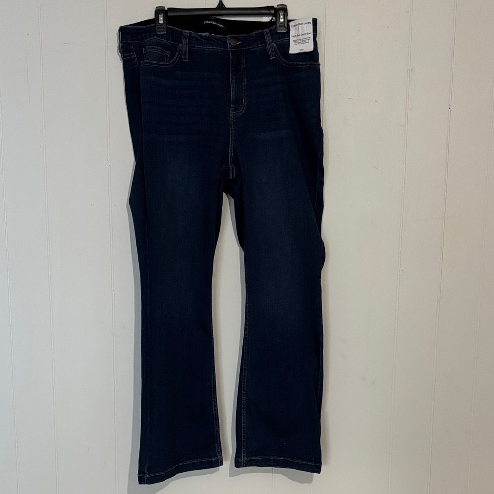 Y2K Vintage Calvin Klein Jeans Women's Dark Navy Bootcut Jeans